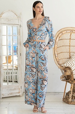 Комплект женский летний кроп-топ с брюками вискоза 5185 Вита Mia-Amore
