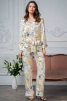 Шёлковая пижама жакет на пуговицах с брюками Лучианна 3536 Mia-Amore