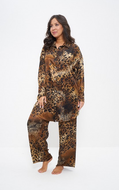 Пижама-двойка женская жакет брюки 1171 Cleo гепард