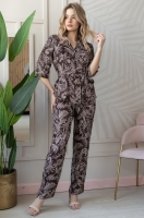 Шёлковая пижама из рубашки с застежкой на пуговицы и брюк Эвита 3086 Mia-Amore