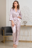 Шёлковая пижама-тройка жакет топ брюки SELINE Селин 3718 Mia-Amore