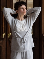 Блуза женская домашняя из мягкого теплого трикотажа M-102 Opium