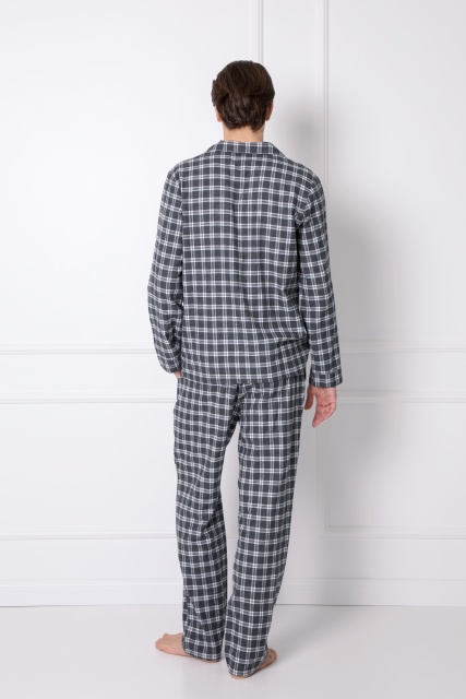 Мужской клетчатый хлопковый пижамный комплект с брюками GEORGE Aruelle