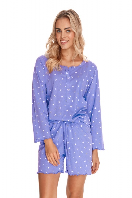 Милая уютная пижама с шортами в лунный принт хлопковая 2779 SILVIA Taro