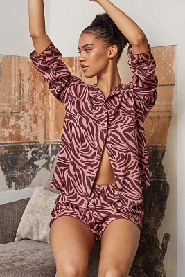 Пижама из вискозы с принтом зебры топ с шортами ROSABEL Aruelle Литва