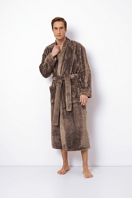 Тёплый халат мужской с фактурным рисунком MASON BROWN Aruelle Литва