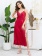 Шёлковая элегантная сорочка длинная с кружевом красная Аурелия 3898 Mia-Amore