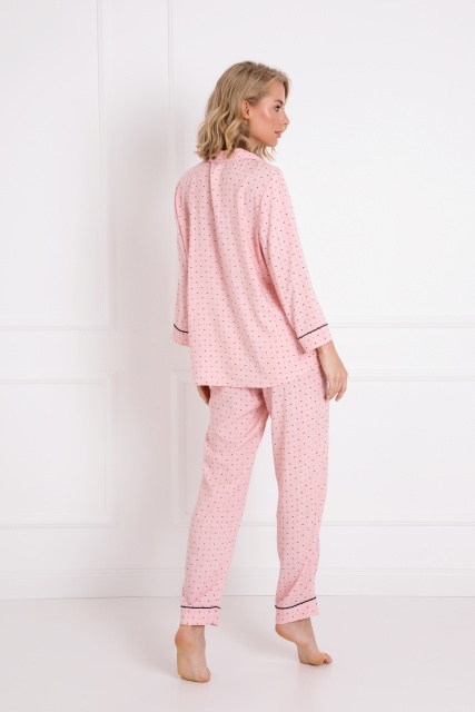 Розовая пижама рубашечного типа из вискозы с брюками CHARLOTTE  Aruelle