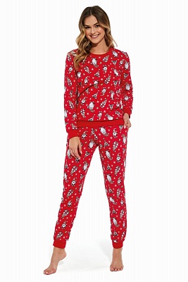 Пижама новогодняя женская лонгслив со штанами 163 GNOMES Cornette