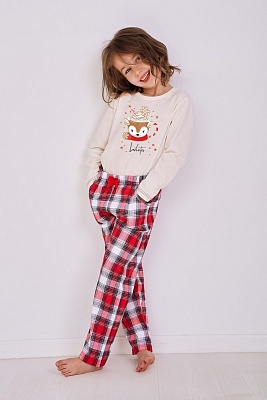 Пижама новогодняя для девочки лонгслив со штанами 2830 HOLLY Taro