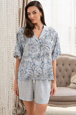 Комплект женский рубашка с коротким рукавом и шорты Кэйтлин 5092 Mia-Amore