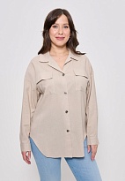 Рубашка женская из льняной ткани большие размеры 1406 Cleo бежевый
