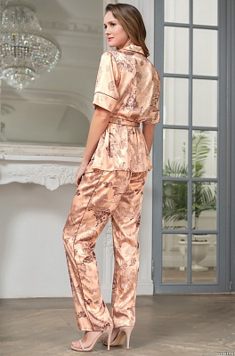 Шёлковая пижама жакет на пуговицах с брюками Лэтуаль LETUAL 3436 Mia-Amore