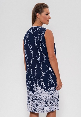 Платье женское летнее длиною миди Cleo 642 синий/ветки