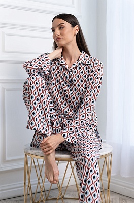 Летний комплект блуза с рукавом и брюки из вискозы Берта 5306 Mia-Amore
