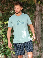 Пижама мужская из хлопка футболка с шортами MNS 404 KEY