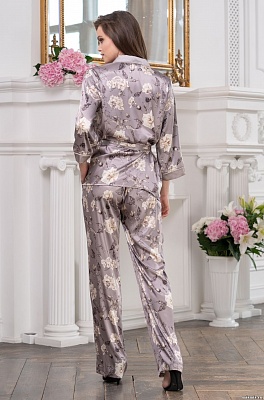 Пижама женская шёлковая жакет с брюками GRACIA Грация 3206 Mia-Amore