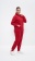 Костюм женский тёплый с начесом куртка с капюшоном брюки 1166 красный Cleo