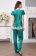 Шёлковая пижама женская топ с брюками 3446 изумруд Мэрилин Делюкс Mia-Amore