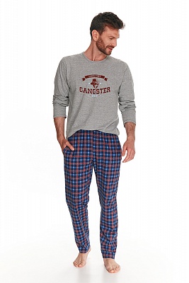 Стильная серая мужская пижама лонгслив со штанами Matt 2631 Taro