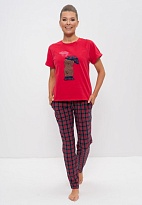 Пижама женская футболка с брюками хлопок 1157 кр/мишка Cleo