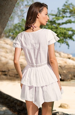 Платье пляжное короткое хлопковое SANTA-MONICA 6893 Mia-Amore