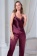 Шёлковая пижама жакет, топ, брюки Шерон SHARON 3806 бордо Mia-Amore
