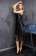 Платье домашнее атласное с кружевом миди Evelin 17534 чёрный Mia-Mia