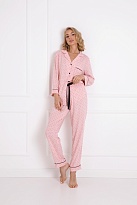 Розовая пижама рубашечного типа из вискозы с брюками CHARLOTTE  Aruelle