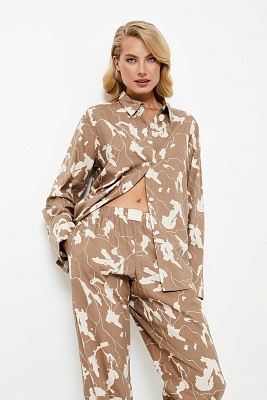 Пижама женская рубашка со штанами хлопок/вискоза MALIKA  Aruelle