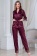 Шёлковая пижама жакет с брюками Шерон SHARON 3804 бордо Mia-Amore