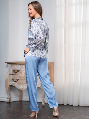 Шёлковая пижама рубашка на пуговицах с брюками Дольче Вита 5916 Mia-Amore