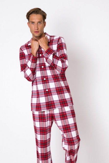 Пижама мужская фланелевая рубашка со штанами NICHOLAS Aruelle