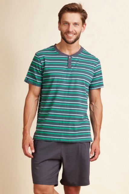 Пижама мужская из хлопка футболка с шортами MNS 377 KEY